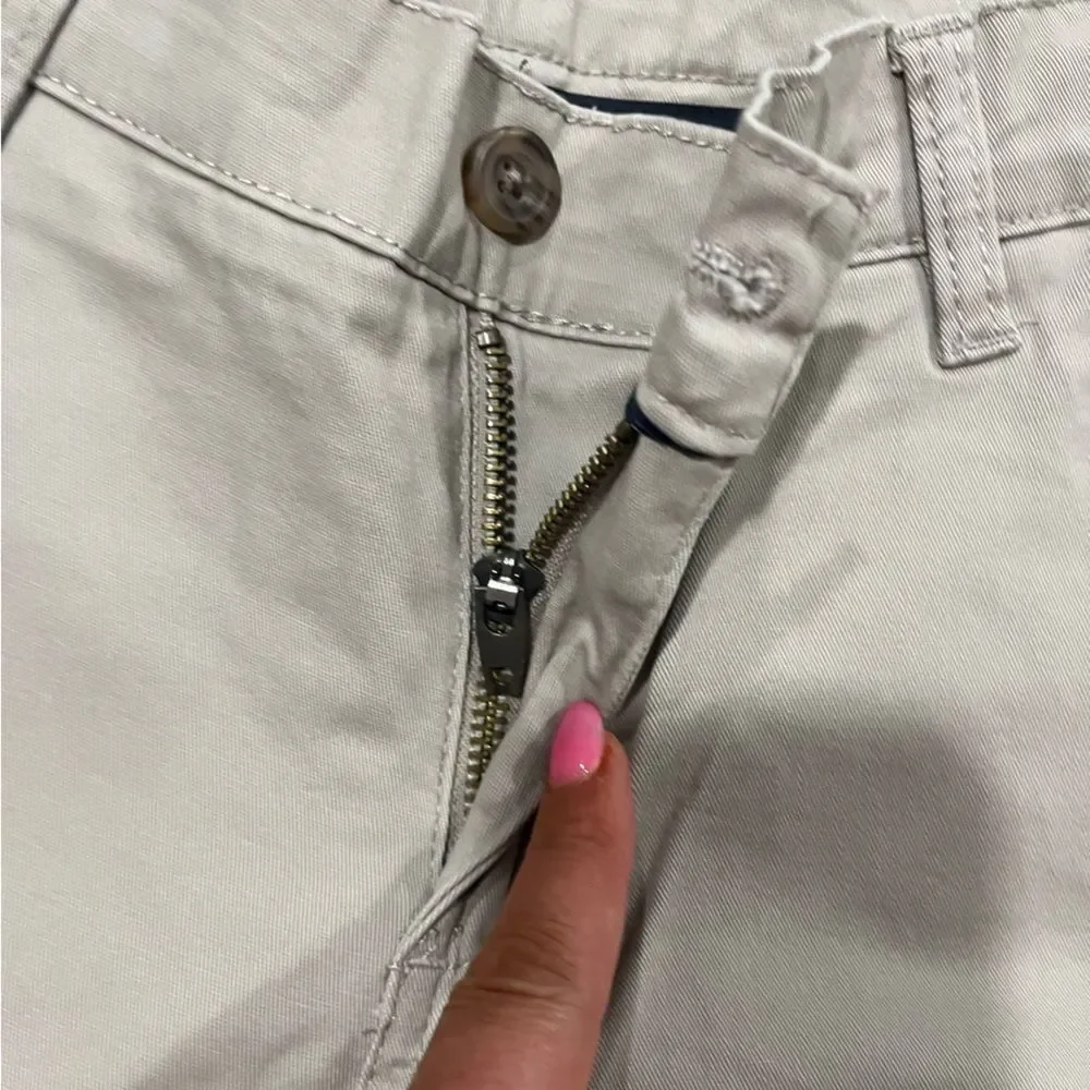 NWT Izod Pants Boys Chino Flat Front Straight Leg Cotton Stretch Beige Size 10